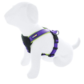 Pawtitas Pet Training Adjustable Reflective Padded Puppy Dog Harness Step in l Vest Harness, Comfort Control, Training Walking No More Pulling Tugging Choking Prevent Pulling 2X-Small Purple