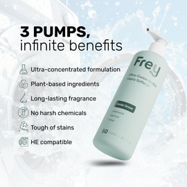 FREY Natural Liquid Fabric Softener & Conditioner | Laundry Softener for Clothing | Works In All Machines + HE | Powered by Natural Ingredients (1-pack, Cedar Grove)