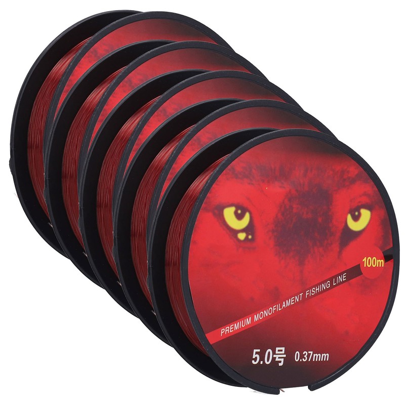 5Pcs 100M Nylon Lure Bait Fishing Line Wearproof Strong Toughness