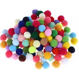 Pack of 100 Colourful Pompoms, 10 mm Small Pompoms for Crafts, Pompoms Balls for Children, Pompoms Decoration, Plush Balls, Pompoms for Crafts, Party Decoration, Garlands, Tassels, Hair Accessories,