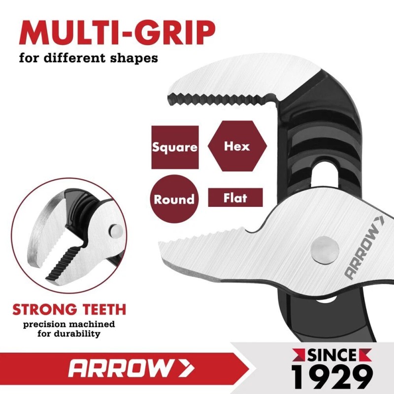 ARROW 8" Adjustable Groove Joint Pliers High Carbon Steel Tongue
