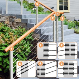 100 Pack 1/8" Cable Railing Protector Sleeves T316 Stainless Steel Hidden Protective Sleeves Deck Cable Railing Hardware Kit for Wood Posts, Black