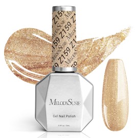 MelodySusie Sparkle Gel Nail Polish,0.5fl oz Nails Soak Off UV LED Champagne Glitter Gel Polish Gift for Women Nail Art Manicure Salon DIY Nail Design Decoration at Home-z159