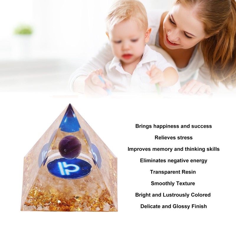 Constellation Pyramid Stone for Positive Energy Reduce Stress Chakra Resin