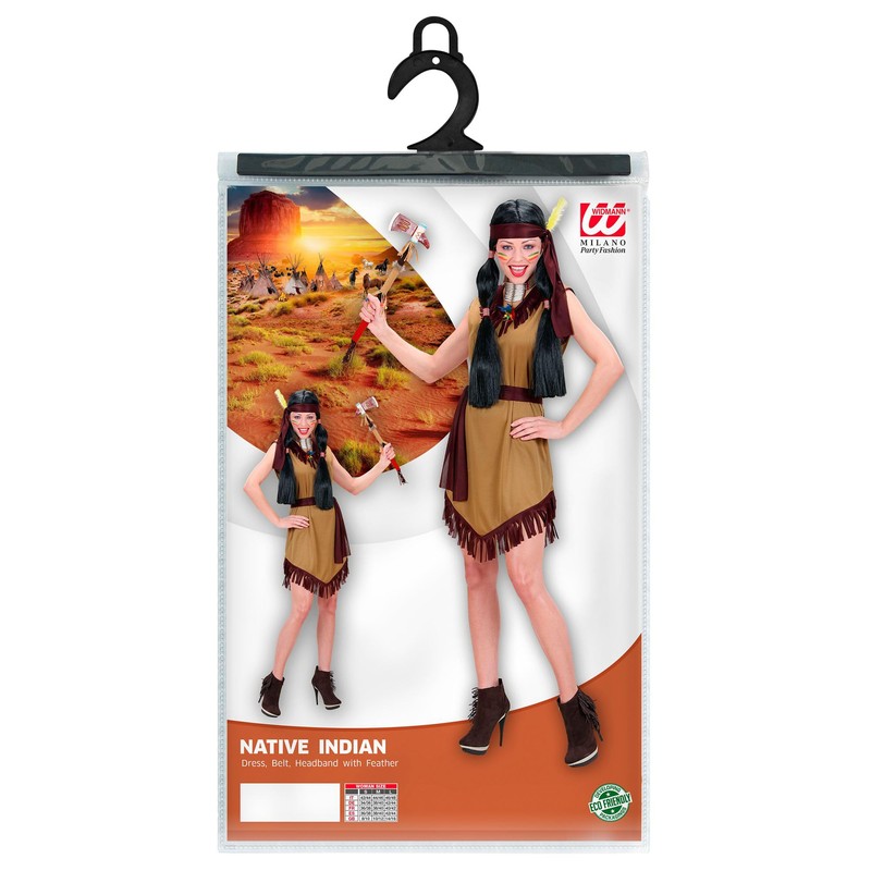 Ladies Indian Woman Costume Large UK 14-16 for Wild West