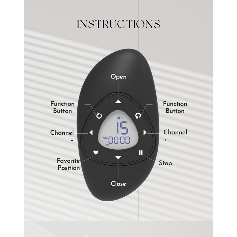 Graywind Roller Shades Blinds Remote Controller Accessories (15-Channel Timing Remote)