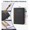 JASLEKO 3 Subject Notebook College Ruled with Dividers Tabs, 100