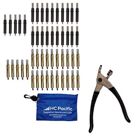 25 each C5/32 & C3/16 Cleco Fasteners (Made in USA) & Pouch W/Cleco Pliers