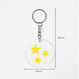 Made-Events Key Ring Acrylic Pendant Stars, yellow
