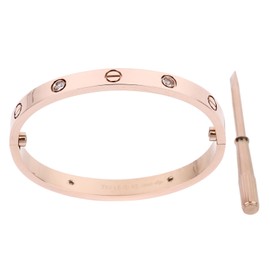 Ti Steel Bracelet Metal Rose Gold Fashion Jewelry Size 15 with Diamond 5th Generation