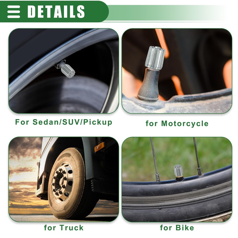 A ABSOPRO Universal Car SUV Tyre Valve Caps 12mm Plastic