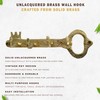 JUVOSY Unlacquered Brass Wall Hooks – Vintage Key Design –