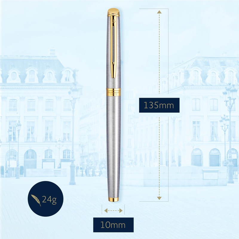 Waterman Hémisphère Fountain Pen | Stainless Steel with 23k Gold