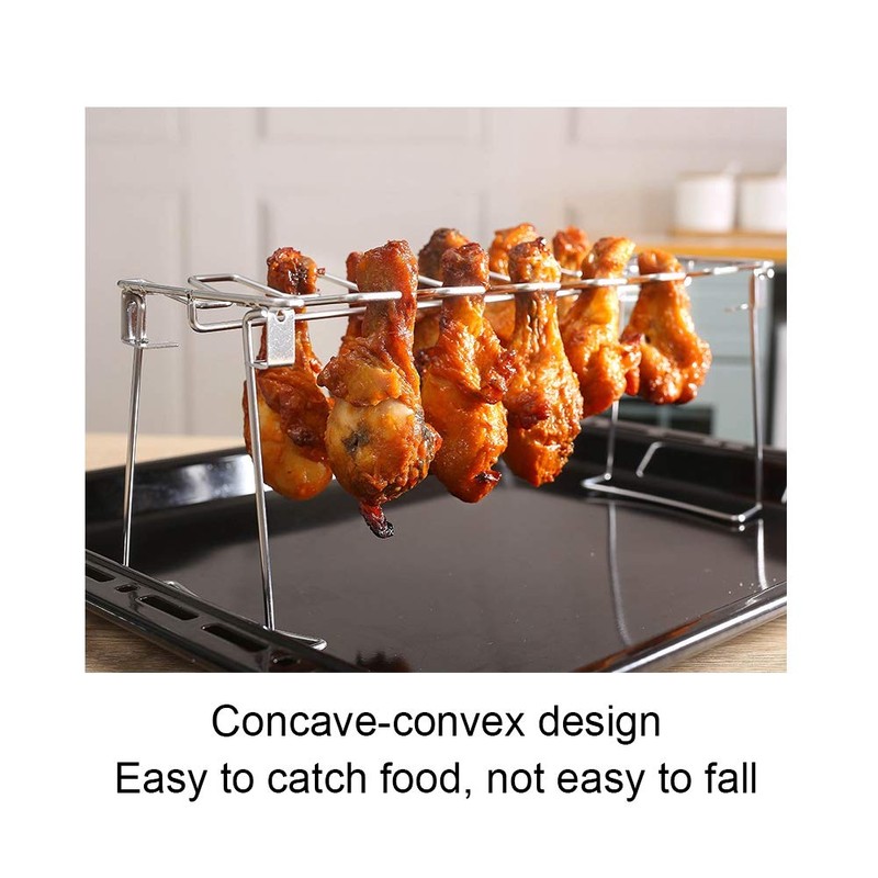 2-Piece Chicken Leg Wings Barbecue Rack Foldable Grill Grate Stainless