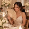 Ligynotu 6Pcs Vintage Bamboo Folding Fans Wedding Wooden Hollow Carved