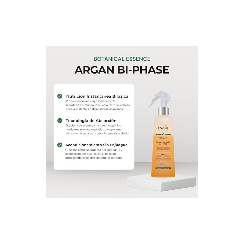 Senzáre Professional Botanical Essence Bifase Argán Complex Tratamiento Nutrición Profunda