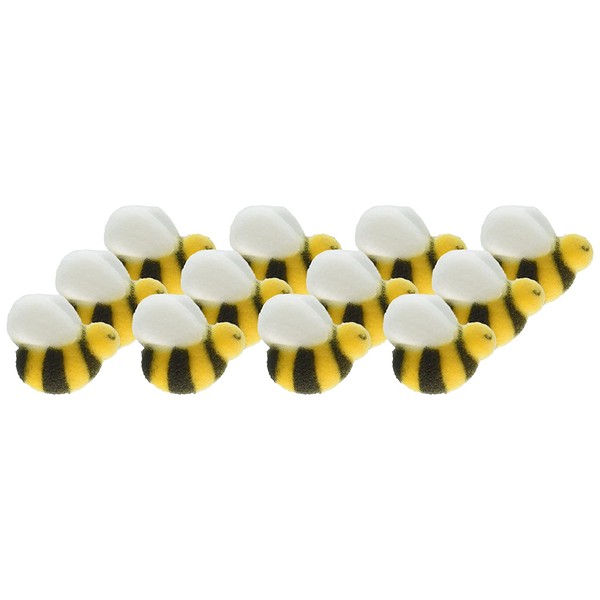 Oasis Supply Sugar Bumble Bees Cake Decorations, 12 Count