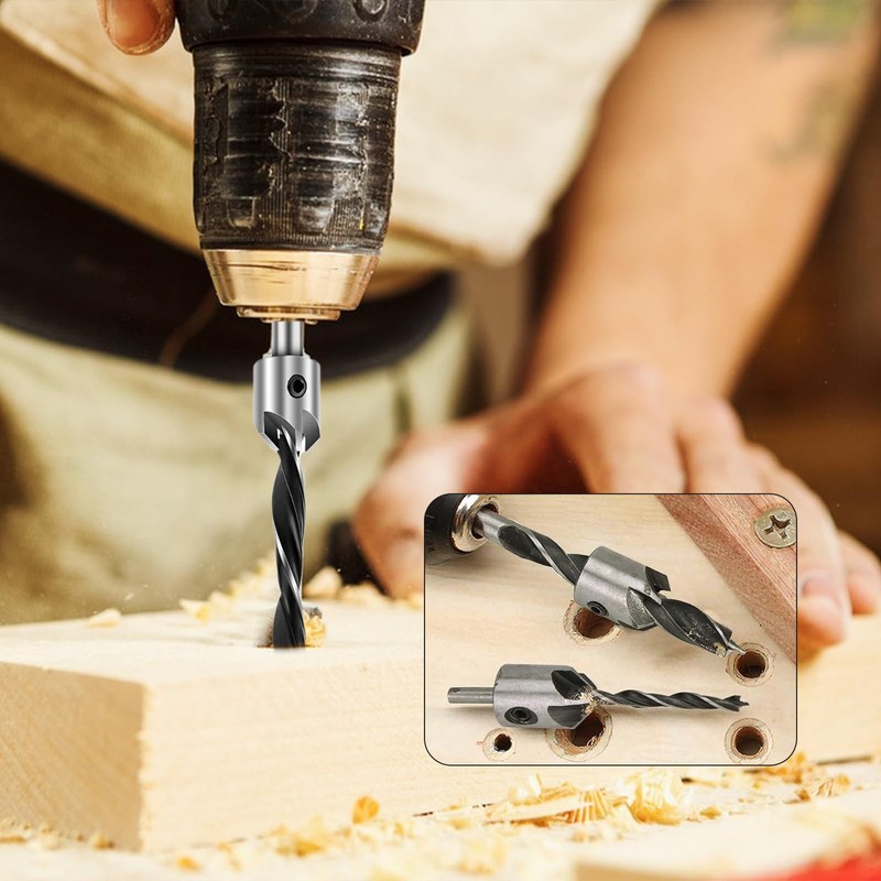 VZXZXE Drill Bit with Countersink 3 4 5 6 7