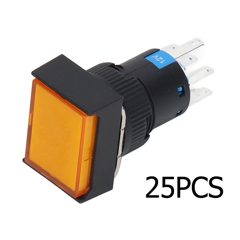 25PCS Button Switch with Control Light Electric Push Switch for