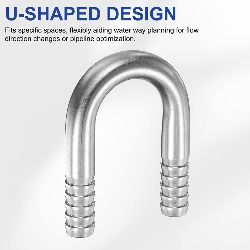 PATIKIL 1pc 9/16"(14mm) x 9/16"(14mm) Hose Barb Fitting 304 Stainless