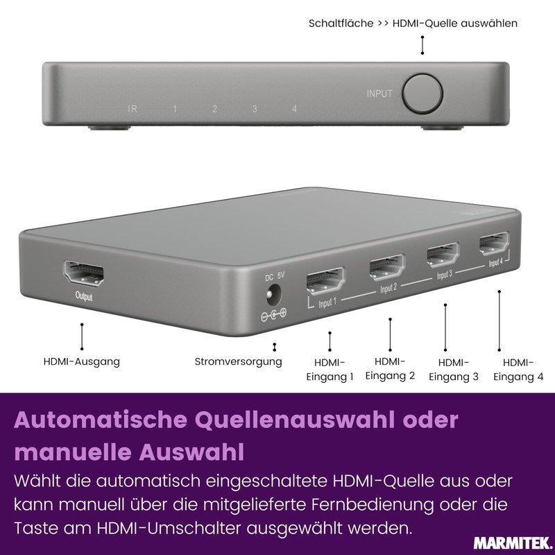 Marmitek Connect 740-8K HDMI Switch 4 ON 1 Off 4K120