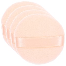SAFIGLE 4Pcs Round Loose Powder Puff Non Fluorescer Makeup Sponge for Foundation Concealer S for Home Salon Travel Use