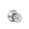 SCHLAGE F51A BEL 626 Bell Knob Keyed Entry Lock, Satin