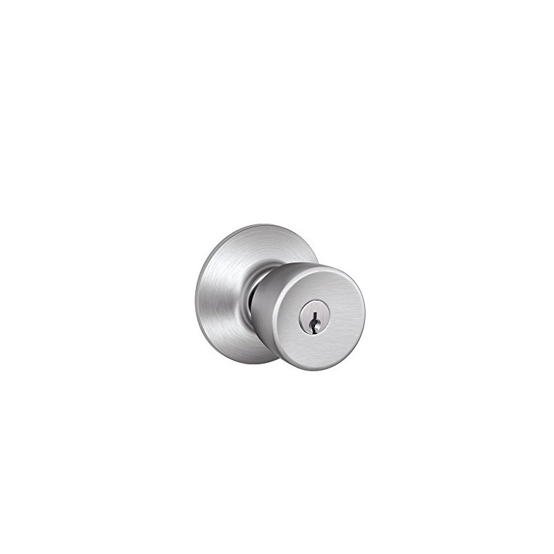 SCHLAGE F51A BEL 626 Bell Knob Keyed Entry Lock, Satin
