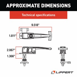 Lippert Components - 180753 Compression Latch with Key Locking Plug - Silver