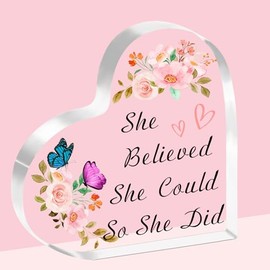 SDOFY She Believed She Could So She Did Congratulations Gifts for Women Inspirational Presents for Women Girls Acrylic Plaque Gifts for Nurse Daughter Sister on Graduation Birthday Christmas