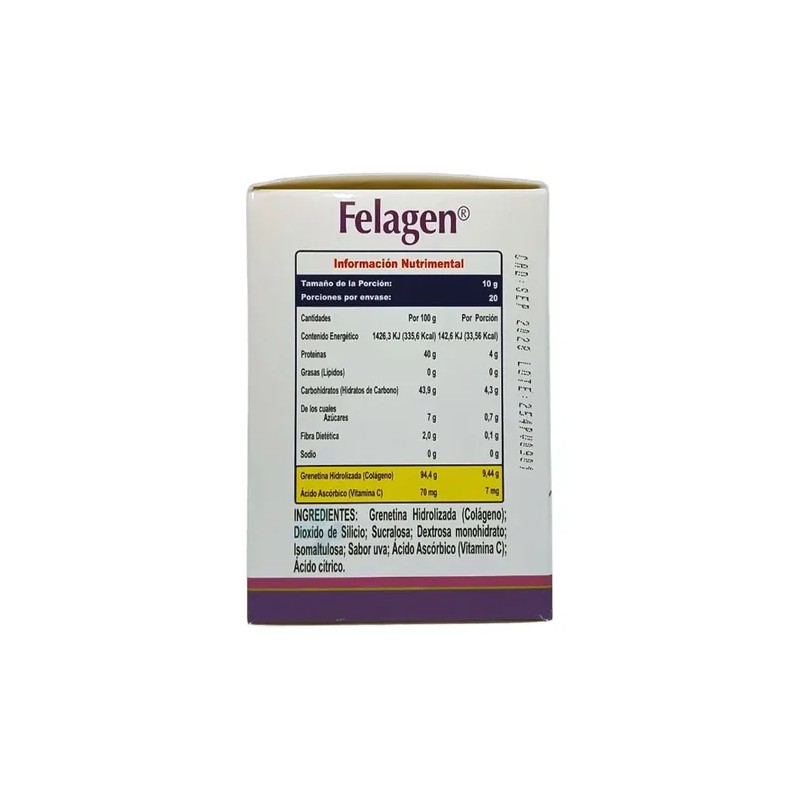 Colágeno Hidrolizado Vitamina C En Polvo 200 Gr Uva Pack