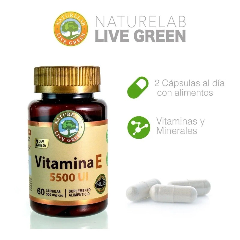 Vitamina E 5500 Ui - 60 Cápsulas - Naturelab Sabor