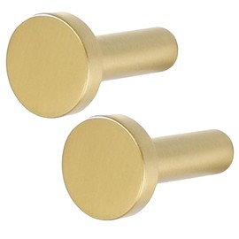 TUISKU Gold Color Wall Hanging Hooks, Set of 2 Wall Hangers, Coat Hangers, Coat Hangers, Outerwear, Hat, Keys, Aluminum, Screw Type, Round