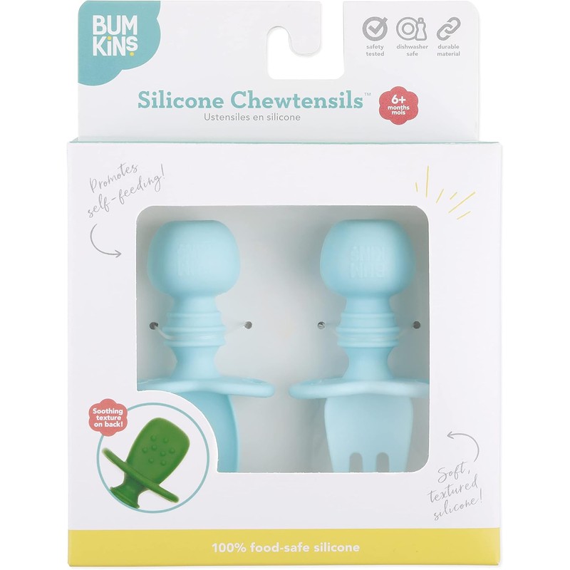 Bumkins - Juego de utensilios para bebé, cucharas de silicona