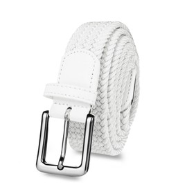 AXKAL Golf Belt Men Elastic Braided Belt Unisex Men Women Value Pack, Men’s Elastic Stretch Woven Belt (37''(95cm) Fits Waist 30''-34'', White)