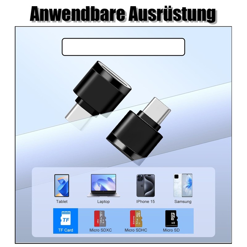 Powice Card Reader USB C, TF Memory Card Reader, Micro