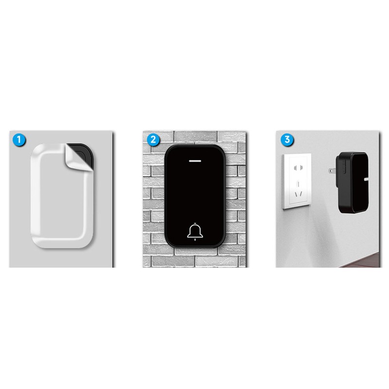 Wireless Doorbell Set Self Powered Generating Waterproof Home Security Doorbell