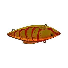 Bill Lewis Lures Lifelike Vibrations Rat-L-Trap 1/2 OZ Lipless Crankbait Fishing Wobble Sinking Lure for Black Bass, Trout, Walleye, Pike, Salmon, GOLDFIRE Craw