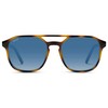 WearMe Pro Polarized Double-Bridge Large Rectangular Men's Sunglasses (Tortoise/Gradient Blue