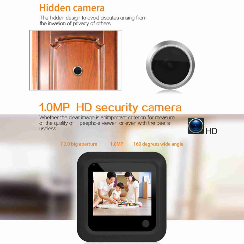 2.4 Inch Video Doorbell 145 Degree Peephole Viewer Video Eye