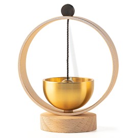Orin, Buddhist Altar, Pet Orin, Brass, Natural Wood, Mini Rin, Buddhist Tools, Rin and Buddhist Tools, Beautiful Tone, Portable, Convenient Orin, Buddhist Tools Set