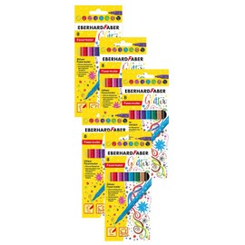 Eberhard Faber 551008 - Fibre-Tip Pens in Cardboard Case, 5 Packs