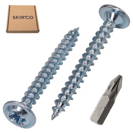 SKIR'CO (100 pcs) Zinc Plated Steel 3.5 x 30 mm Wood Screws, Metal Screws, Wafer Head, Pozidriv, Self Tapping