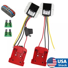 Unbranded DIY Adapter Power Wheel Output 12V 10A Compatible With Milwaukee M18 18V Battery - 12V Step Down Converter