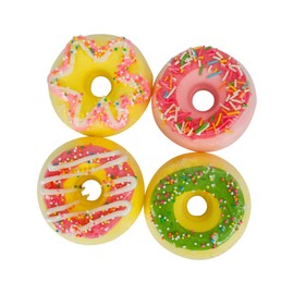 FOMIYES 4 Pack Adorable Doughnut Shape Sea Salt Foot Soaking Body Scrub Essential Oils Infused Relaxing Spa Experience Random Style