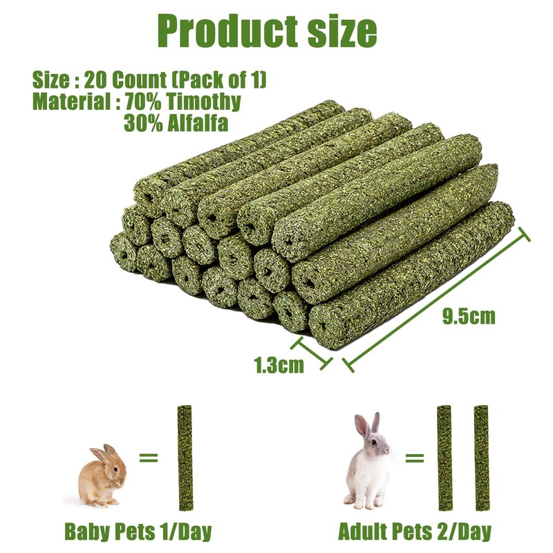 TOKAYIFE Rabbit Chew Toys, 210g Rabbit Treats Natural Timothy Hay