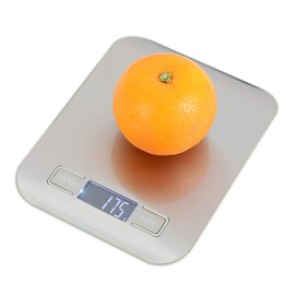 LINZI Digital Kitchen Scale 10kg 22lbs, Premium Stainless Steel Ultra Thin Electronic Food Weighing Scale with LCD Display for Home Cooking Baking 833263