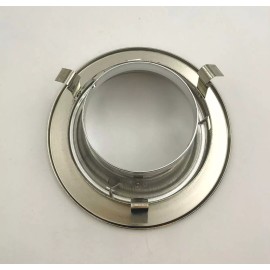 METRO LIGHTING 4 Inch RECESSED CAN LIGHT CHROME REFLECTOR & SATIN NICKEL RING OPEN TRIM