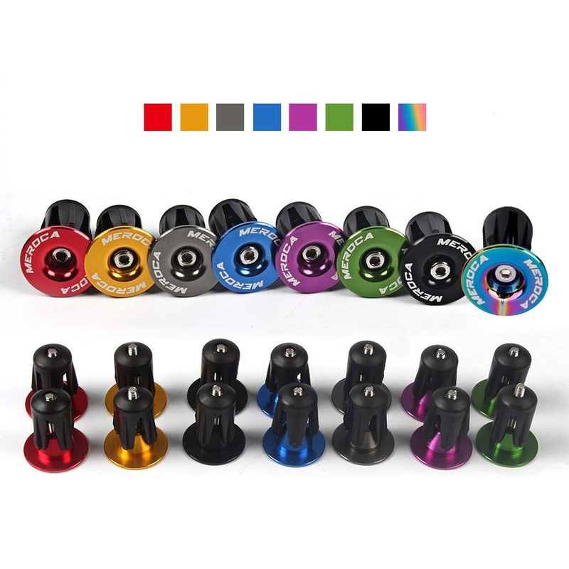 1 Pair Aluminum Bike Handlebar End Plugs, Expanding Locking Bar