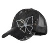 Meliyya Mesh Baseball Cap Rhinestone Butterfly Baseball Cap Summer Sequins